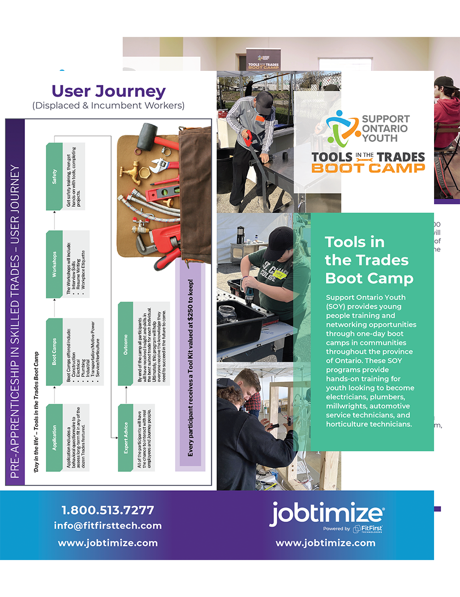 Jobtimize and Support Ontario Youth - Tools in the Trades Boot Camp